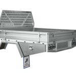 Polished aluminium tray with integrated rear LED lights