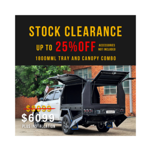 T3/X1 1800mm Canopy and Tray Combo Black