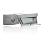 Lockable under-tray boxes with stainless steel piano hinge