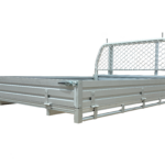 Polished alloy single cab tray with removable dual wall sides