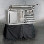 Heavy-duty alloy toolbox featuring adjustable shelf and drawers