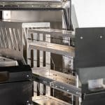 Close up of UTE canopy storage and kitchen set up