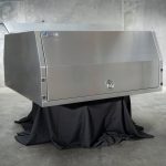 Modern metal UTE canopy featuring smooth panels and reinforced corners, built for strength and reliability