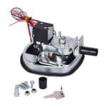 Chrome whale tail central-controlled lock with wiring, bolts, and keys