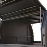 Open system of the 2 Door X1 Wide 1650 UTE canopy in black