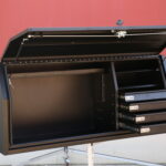 Canopy interior designed with practical storage shelves