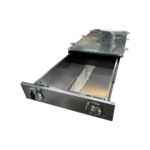 Steel trundle tray drawer with sliding mechanism