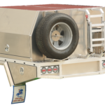 Heavy-duty alloy UTE canopy with spare wheel and ladder rack