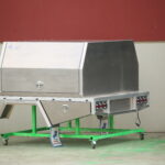 Lightweight raw aluminium canopy with sleek, flat panels