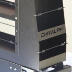 Alloy pantry unit with 210mm depth and locking slides