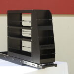 210mm black aluminium pantry with 45kg-rated locking slides