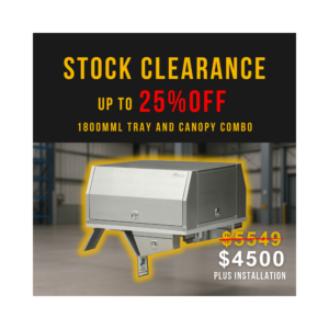 T1/X1 1800mm Canopy and Tray 3 Doors Combo Deal Raw Alloy