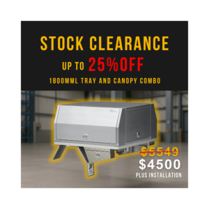 T1/X1 1800mm Canopy and Tray 3 Doors Combo Deal Raw Alloy