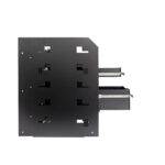 Black aluminium drawer unit with multiple pull-out storage drawers