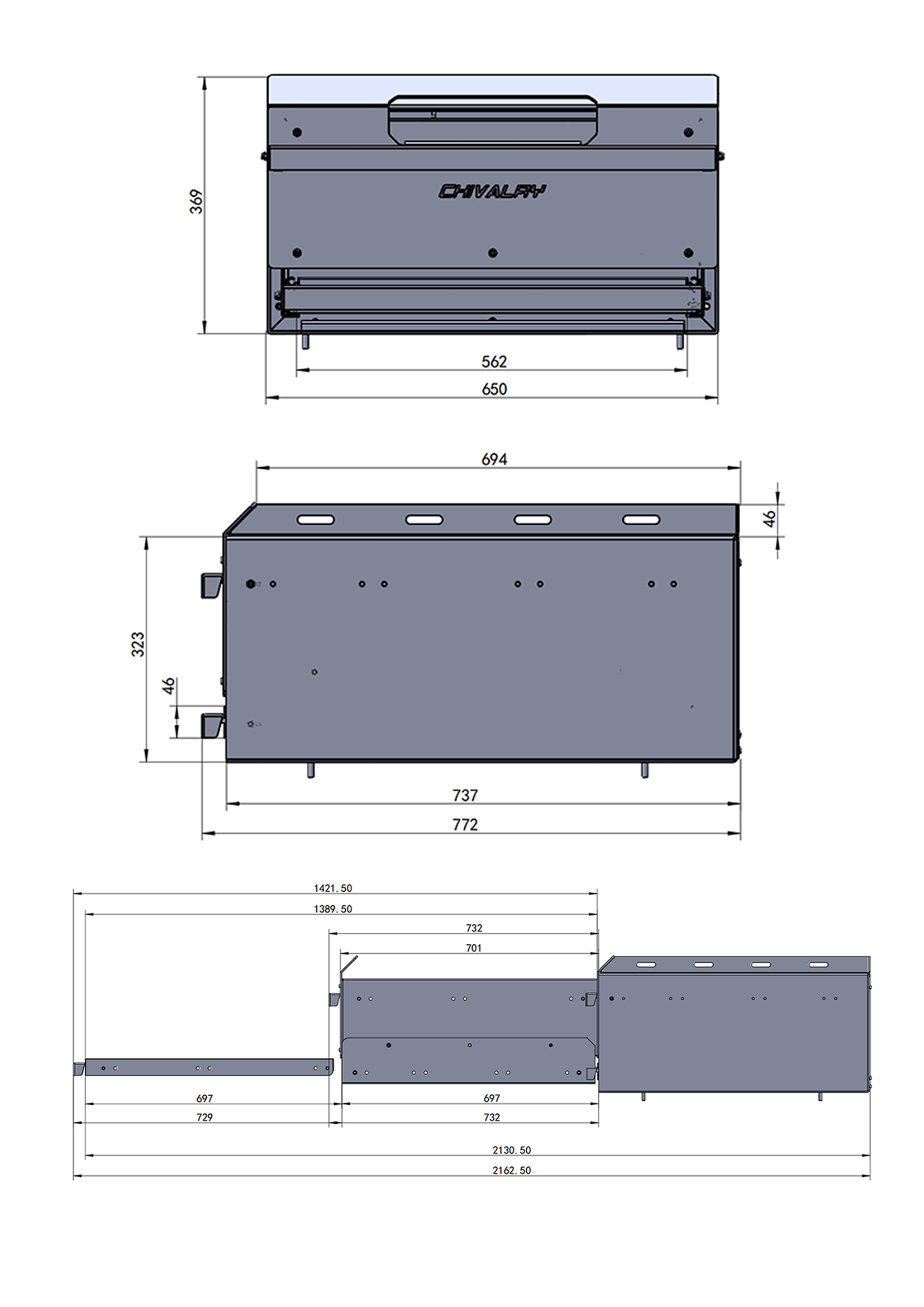 900mm Aluminium Drawer Black | UTE Chivalry