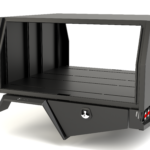 Black service body canopy with reinforced panels and strong frame