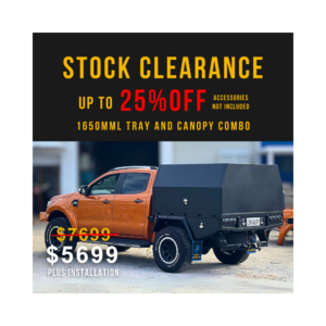 T3/X1 1650mm Tray and Canopy Combo Black
