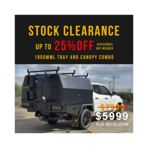 T3/X1 1800mm Canopy and Tray Combo Black