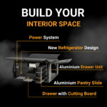 Custom-fit UTE canopy layout with labelled feature options