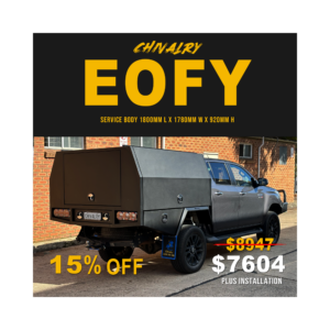 EOFY S3 1800mm Unistrut Floor Service Body Flat Alloy with 3 Door – Black