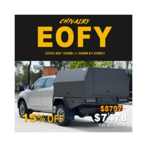 S3 1650mm Service Body  Flat Alloy with 3 Door – Black