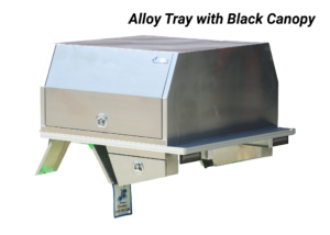 T1/X1 1650mm Canopy Black and 1800mm Tray Raw Alloy