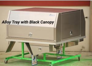 T1/X1 1800mm Black Canopy and Raw Alloy Tray 3 Doors Combo