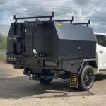 Matte black UTE canopy fitted to a 4WD tray setup