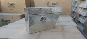 Stock Clearance Square 830mmL toolboxes for Ute tray (Pair)checker plate / Under tray toolbox