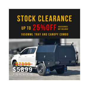 T3/X1 1650mm Tray and Canopy Combo Black