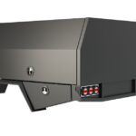 Black aluminium service body with clean, angular design