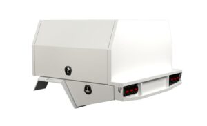 S3 1600mm Unistrut Floor Service Body (1800mmL Base) Flat Alloy with 2 Door White
