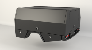 S3 2400mm Single Unistrut Floor Service Body Flat Alloy with 2 Door – Black