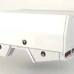 Modern service body canopy offering secure storage space