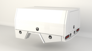 S3 2400mm Single Unistrut Floor Service Body Flat Alloy with 2 Door White
