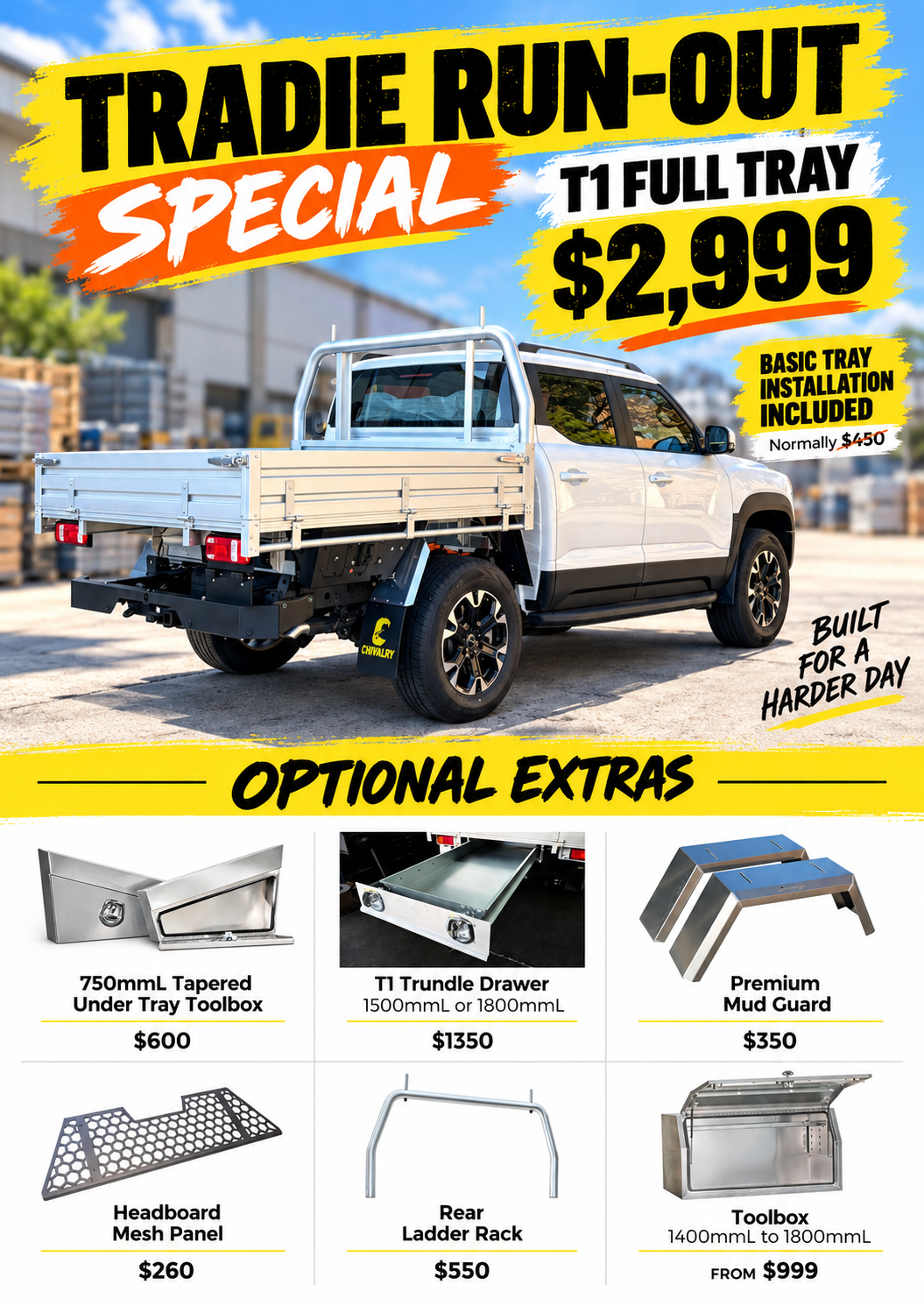 T1 Full Tray Tradie Run-Out Special